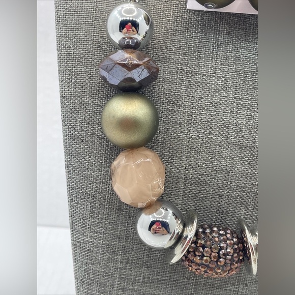 Paparazzi “A Warm Welcome”Brown, Copper And Silver Beaded Necklace with Earrings - Picture 10 of 13